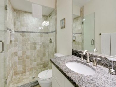 Bathroom shower and vanity